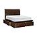 Logandale Queen Platform Bed w/Storage Footboard and Side Rails - Brown by Homelegance