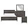Zephyr 4pc Queen Bedroom Set  - Brownish Gray & Antique Silver by Homelegance