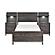 Zephyr 5pc Set Twin Wall Bed - Brownish Gray & Antique Silver by Homelegance