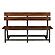 Holverson Bench w/Back - Rustic Brown & Gunmetal by Homelegance
