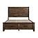 Jerrick Eastern King Sleigh Platform Bed w/Footboard Storage - Burnished Brown by Homelegance