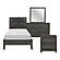Edina 4Pc Twin Bedroom Set  - Dark Gray & Black by Homelegance