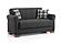 Orbit Black Fabric Convertible Loveseat by Casamode