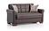 Orbit Brown PU Leather Convertible Loveseat by Casamode