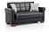 Orbit Black PU Leather Convertible Sofa Bed by Casamode