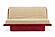 Futon Set - Full Size - Okinawa Antique Mahogany Frame, Mattress w/Removable Solid Cover