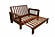 Osaka Lounger - Built-In Ottoman - Solid Wood Futon Frame by Prestige