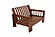 Osaka Lounger - Built-In Ottoman - Solid Wood Futon Frame by Prestige