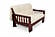 Futon Set - Full Size - Osaka Antique Mahogany Frame, Mattress w/Removable Solid Cover