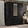 Cosmo 3-Door Wardrobe Armoire w/Mirrored Panel by Palace Imports