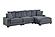 174 Fabric 4-Piece Modular Sectional Sofa Set Dark Gray by Poundex