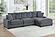 174 Fabric 4-Piece Modular Sectional Sofa Set Dark Gray by Poundex