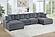 175 Fabric 6-Piece Modular Sectional Sofa Set Dark Gray by Poundex