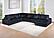 191 Fabric 6-Piece Modular Sectional Sofa Set Black by Poundex