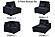 191 Fabric 6-Piece Modular Sectional Sofa Set Black by Poundex
