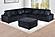 192 Fabric 6-Piece Modular Sectional Sofa Set Black by Poundex