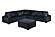 192 Fabric 6-Piece Modular Sectional Sofa Set Black by Poundex