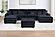 193 Fabric 6-Piece Modular Sectional Sofa Set Black by Poundex