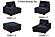 193 Fabric 6-Piece Modular Sectional Sofa Set Black by Poundex