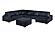 194 Fabric 7-Piece Modular Sectional Sofa Set Black by Poundex