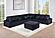 195 Fabric 7-Piece Modular Sectional Sofa Set Black by Poundex