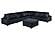 195 Fabric 7-Piece Modular Sectional Sofa Set Black by Poundex
