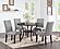 F1911 Wood Upholstered Dining Chair Gray/Black by Poundex