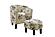 F1943 Fabric Accent Chair w/Ottoman White by Poundex