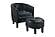 F1944 Faux Leather Accent Chair w/Ottoman Black by Poundex