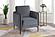 F1945 Velvet Accent Chair Gray by Poundex