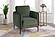 F1946 Velvet Accent Chair Dark Green by Poundex