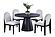 F2437 Wood Dining Table Black by Poundex