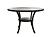 F2516 Ironware Dining Table Black/Dark Oak Top by Poundex
