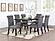 F2518 Ironware Dining Table Black/Dark Oak Top by Poundex