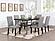 F2518 Ironware Dining Table Black/Dark Oak Top by Poundex