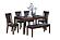 F2635 Wood 6-Piece Dining Set Walnut/Black by Poundex