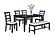 F2637 Wood 6-Piece Dining Set Charcoal by Poundex