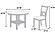 F2640 Wood 5-Piece Dining Set Gray by Poundex