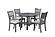 F2640 Wood 5-Piece Dining Set Gray by Poundex
