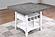 F2702 Wood Counter Height Dining Table w/Built-In Leaf & Lazy Susan Antique White/Gray by Poundex
