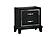 F5601 Wood 2-Drawer Nightstand w/Charging Station Black by Poundex