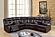 F6649 Gel Leatherette 3-Piece Sectional Sofa Set Dark Brown by Poundex