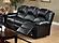F6672 Bonded Leather Reclining Sofa Black by Poundex