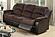 F6696 Padded Suede w/Faux Leather Reclining Sofa Chocolate/Black by Poundex