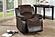 F6697 Padded Suede w/Faux Leather Rocker Reclining Chair Chocolate/Black by Poundex