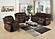F6711 Padded Suede Reclining Loveseat Chocolate by Poundex