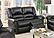 F6749 Bonded Leather Reclining Loveseat Black by Poundex