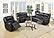 F6749 Bonded Leather Reclining Loveseat Black by Poundex