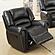 F6751 Bonded Leather Glider Reclining Chair Black by Poundex