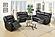 F6751 Bonded Leather Glider Reclining Chair Black by Poundex